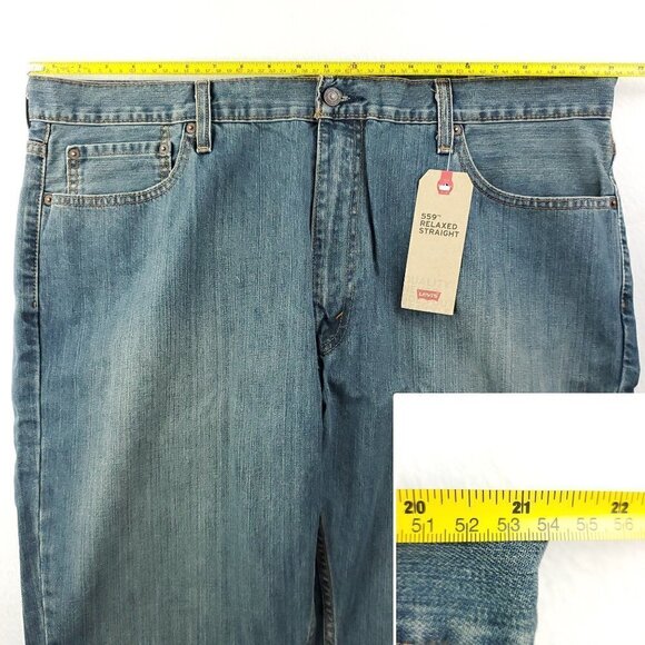 Levi's 559 Relaxed Straight Jeans 100% Cotton Medium Wash Men's 42x30 NWT - Picture 5 of 11